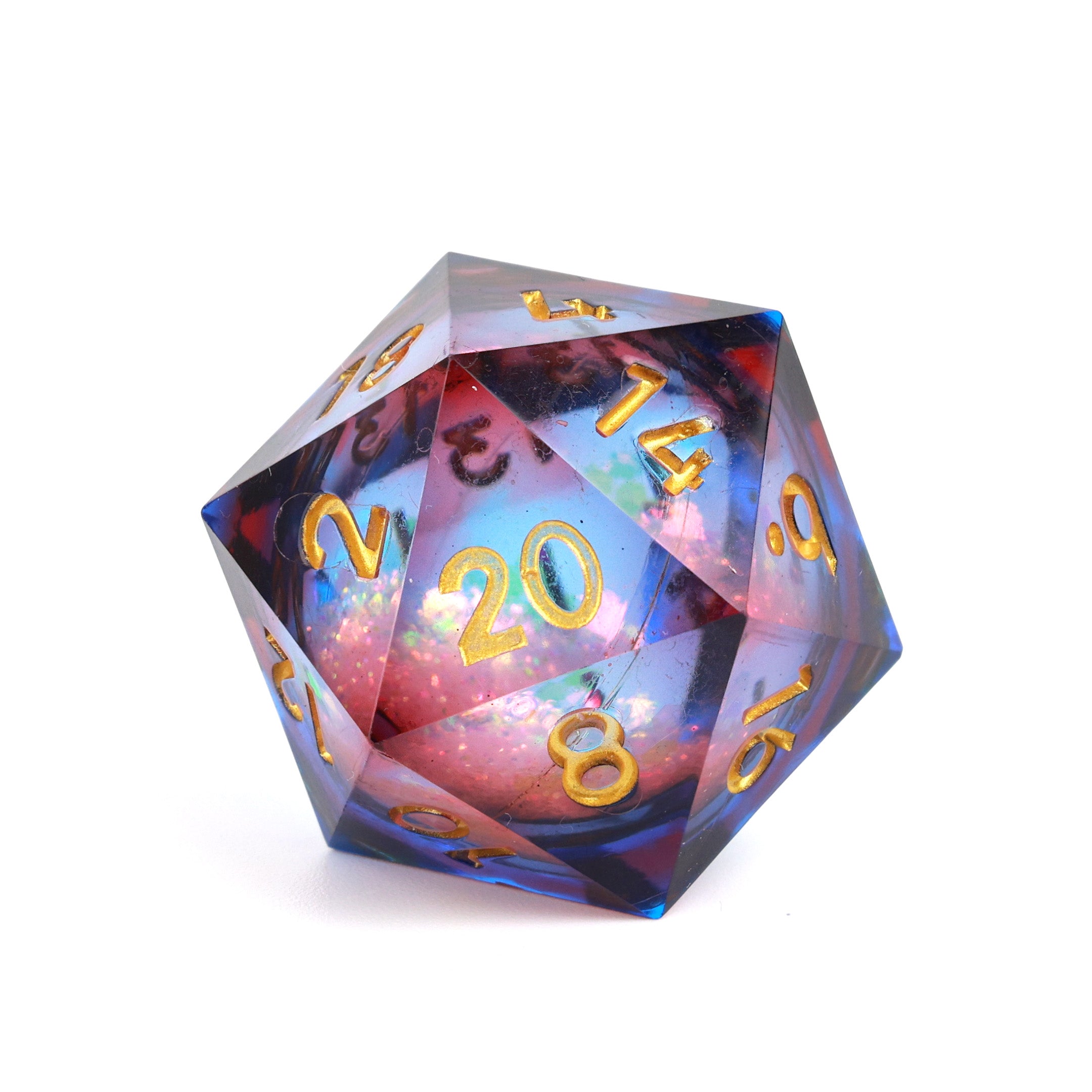 Bleeding Edge D20 35mm Liquid Core with normal d20 for size comparison