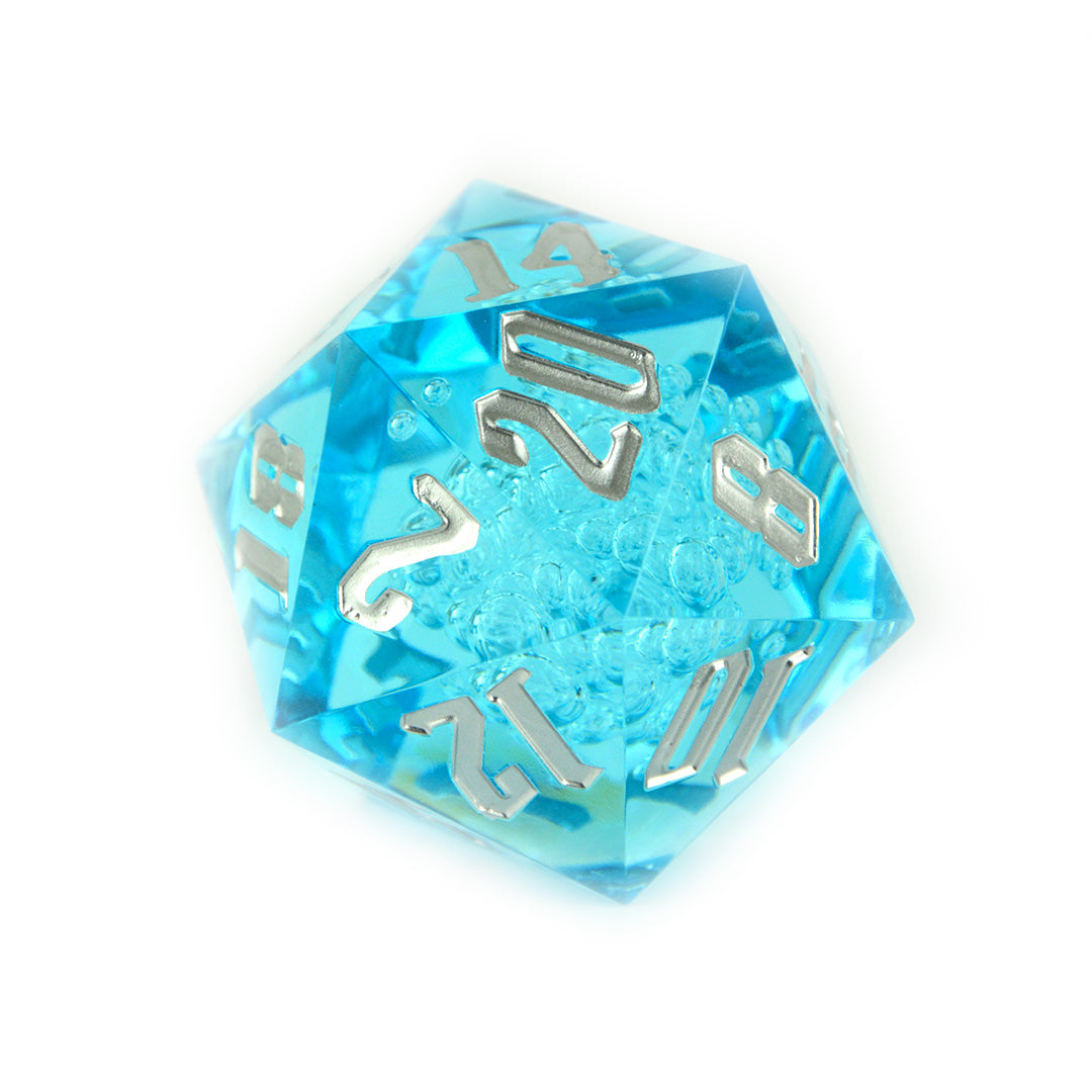 Dungeons and Dragons 55mm Large Resin Blue dice sharp edge
