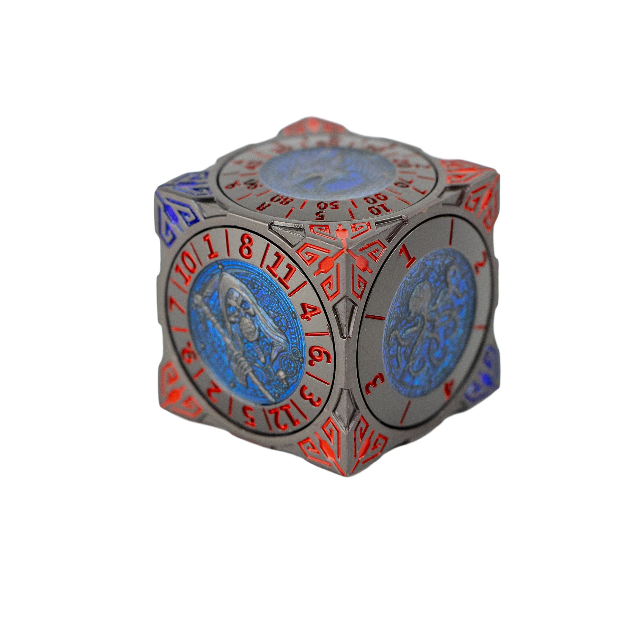 Blue cube dnd dice set fidget spinner