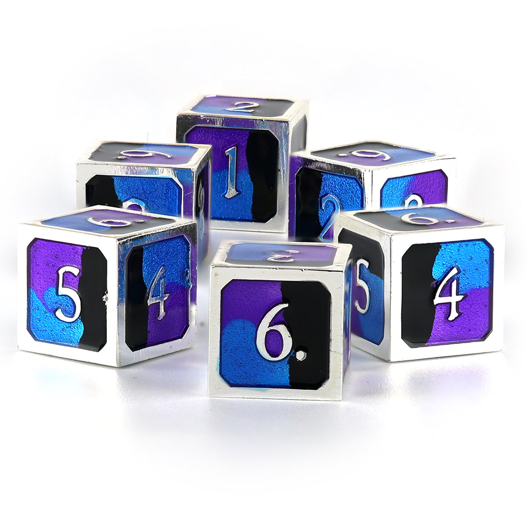 Frozen shadows purple d6 dice set