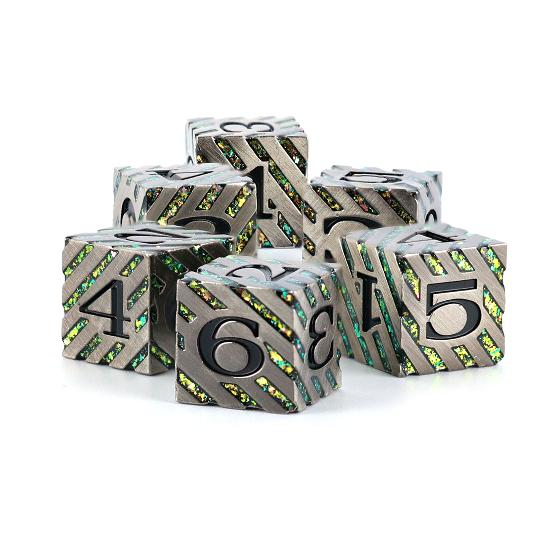 green emerald d6 dice set