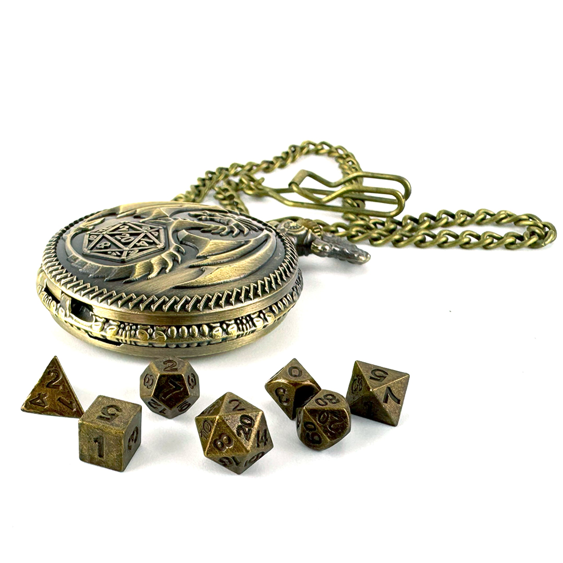 Token Of The Dragon - Pocket Watch Filled With Mini Dice