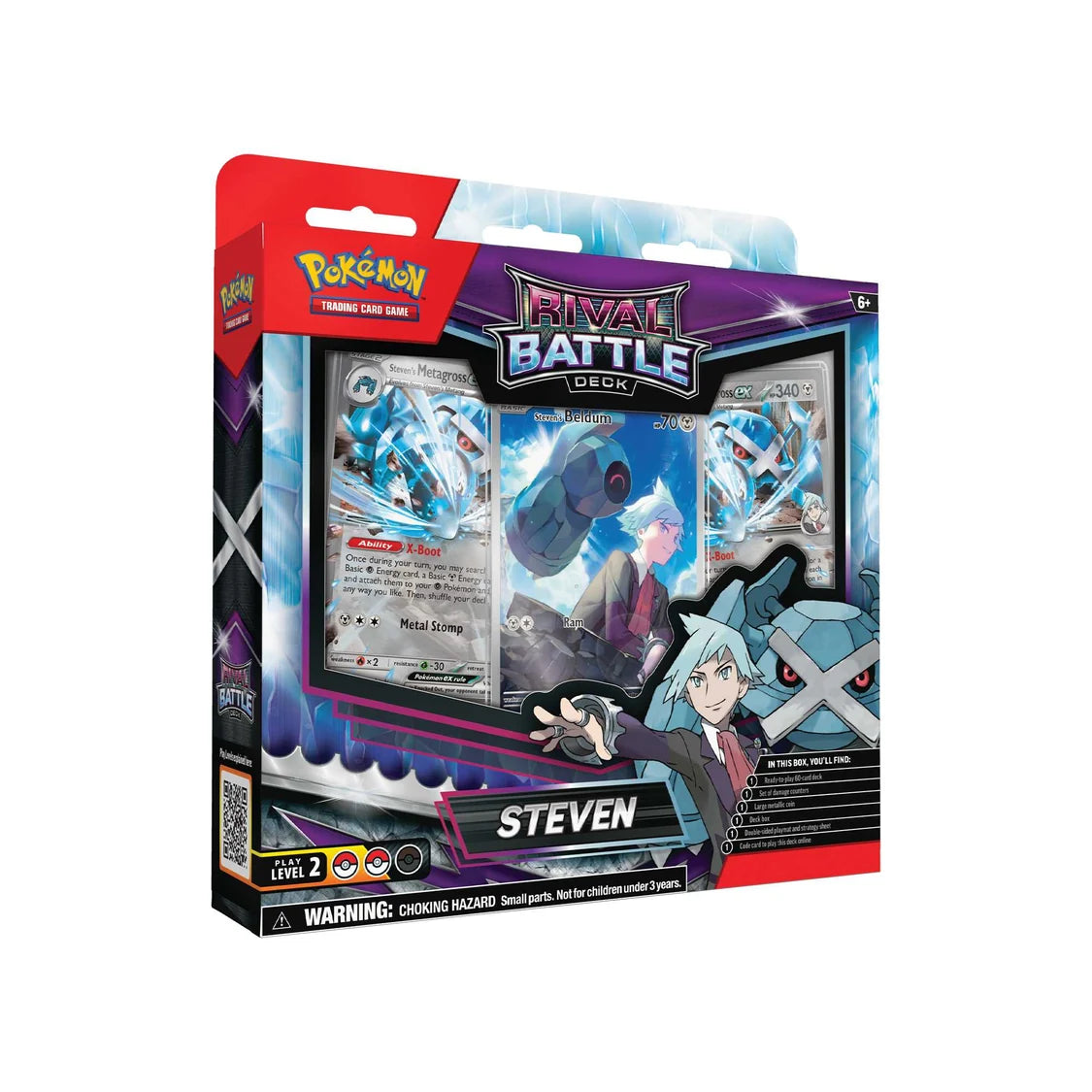 Pokémon Rival Battle Deck packaging with character and cards on a white background