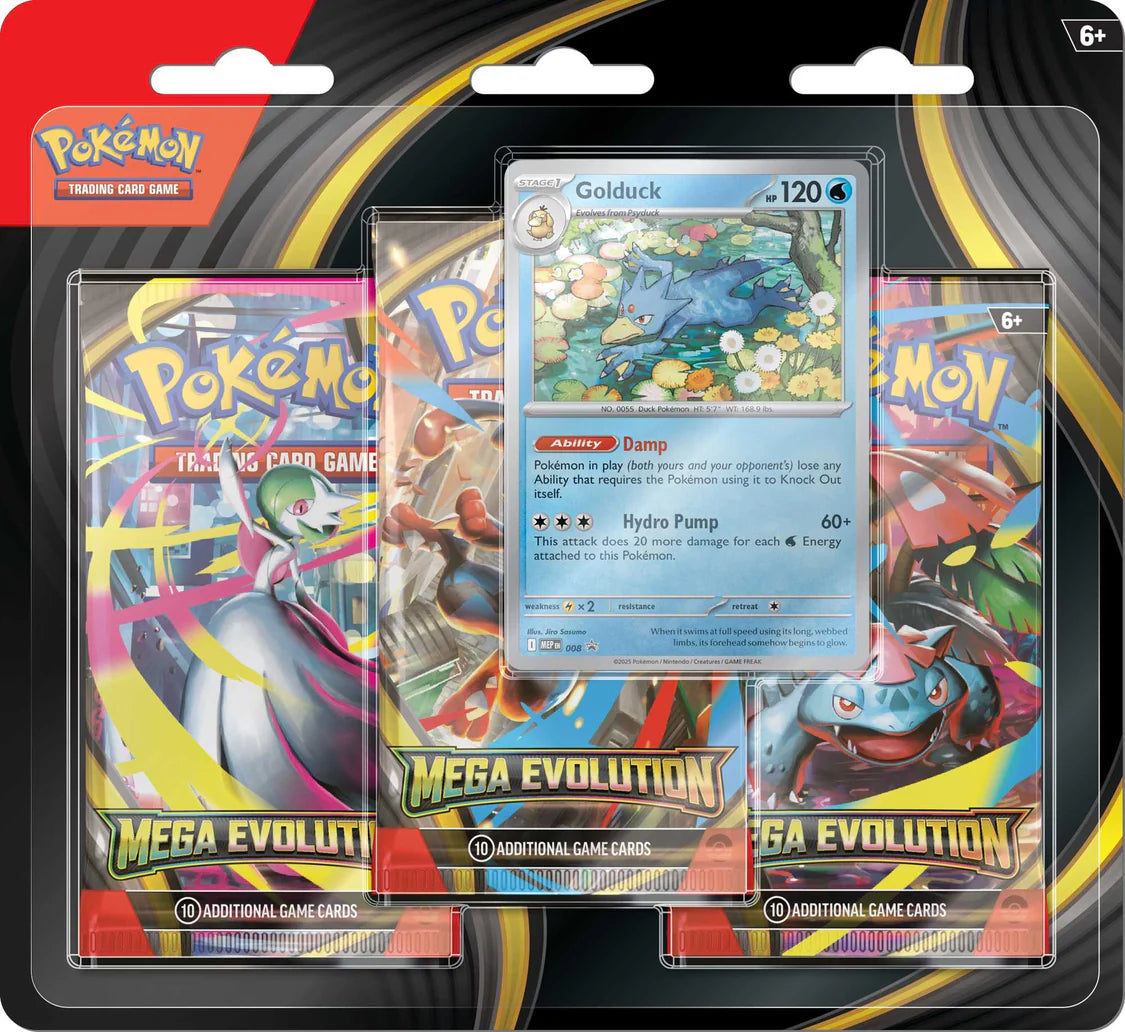 Pokemon Mega Evolution 3 Pack Blister Golduck Promo