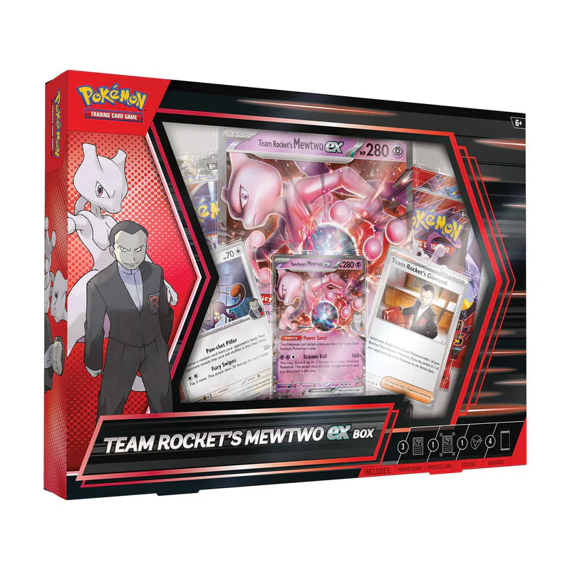 Pokémon TCG: Team Rocket's Mewtwo ex Box left view