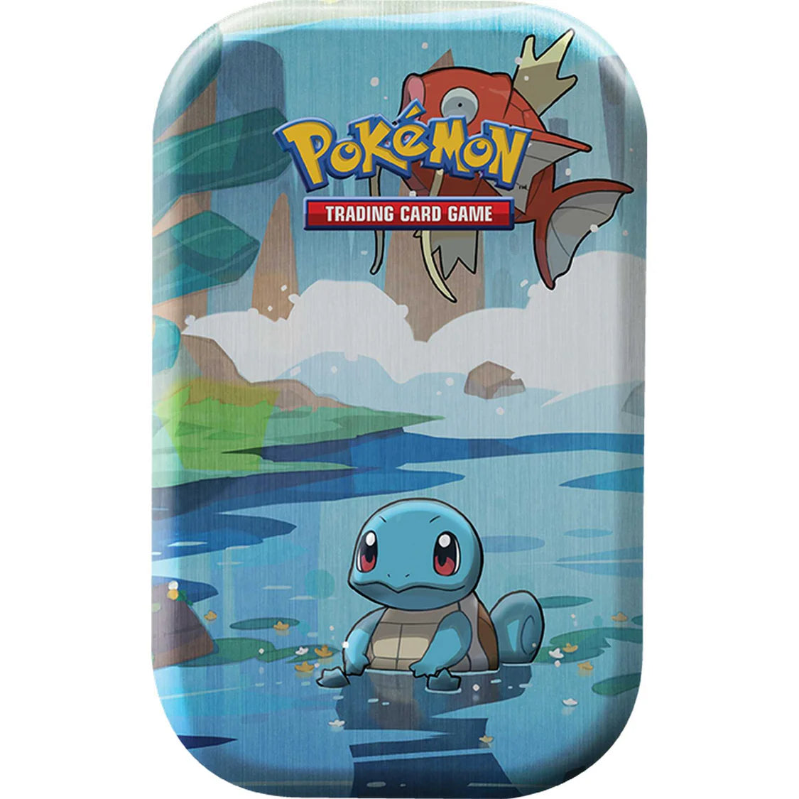Pokémon Trading Card Game tin with squirtle and magikarp on the front