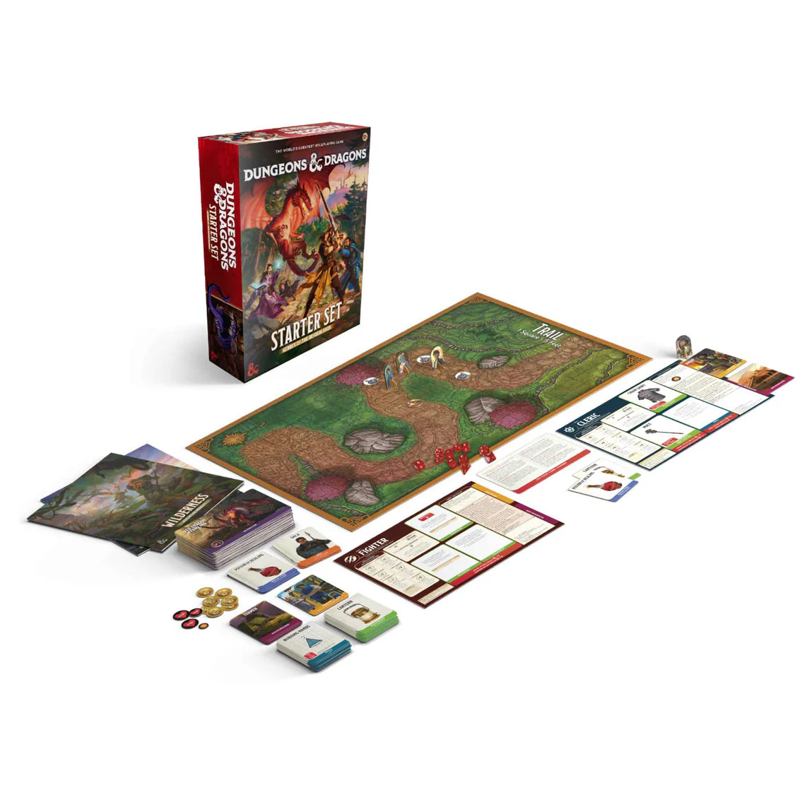 Dungeons & Dragons Starter Kit with inside contents zoomed out