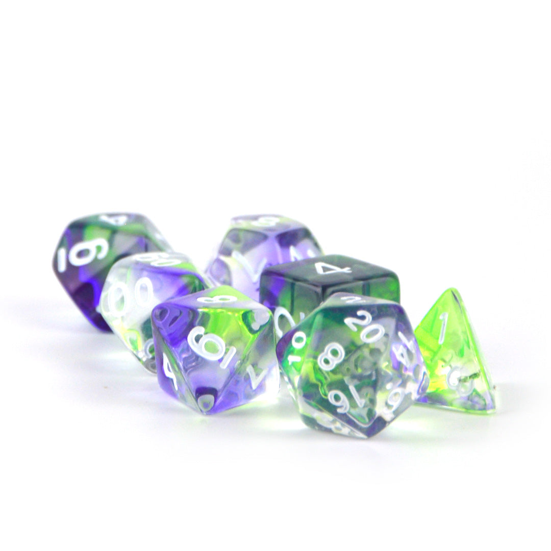 Witching Hour purple and green dnd dice set
