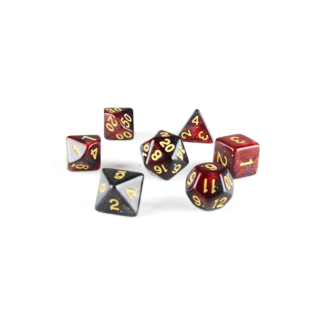 black widow nebula dnd dice set