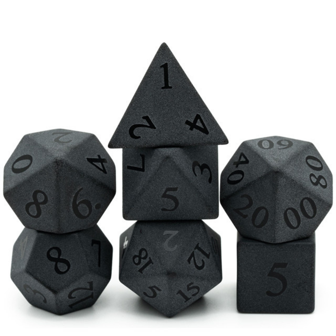 Volcanic Glass - Matte Obsidian DND Dice