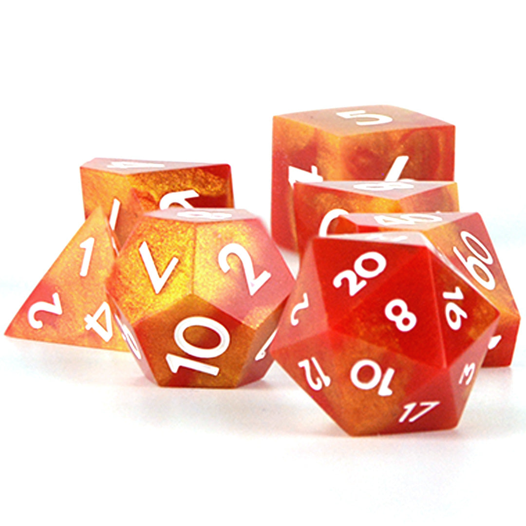 Sacred Flame resin dnd dice set
