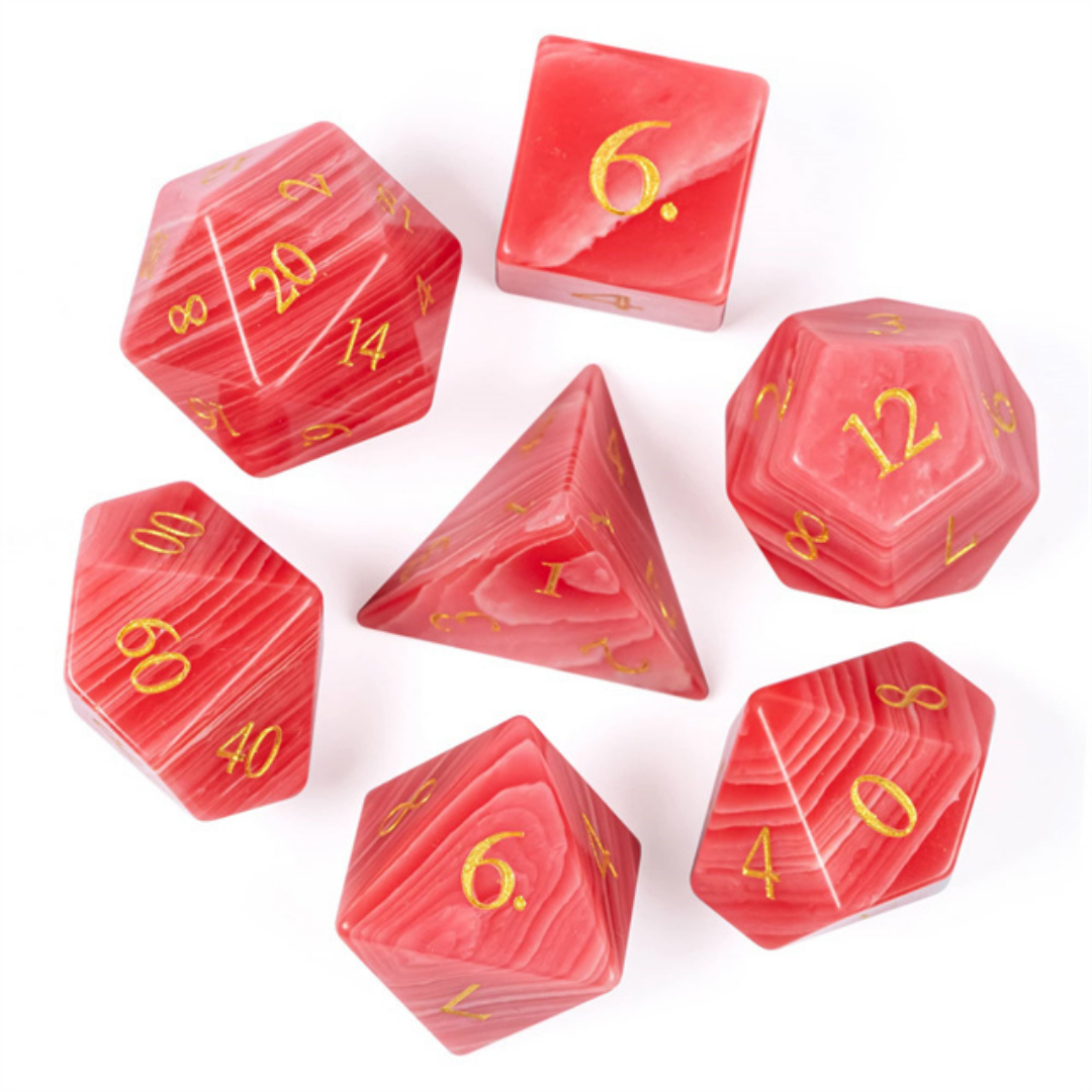 Agate gemstone dnd dice set