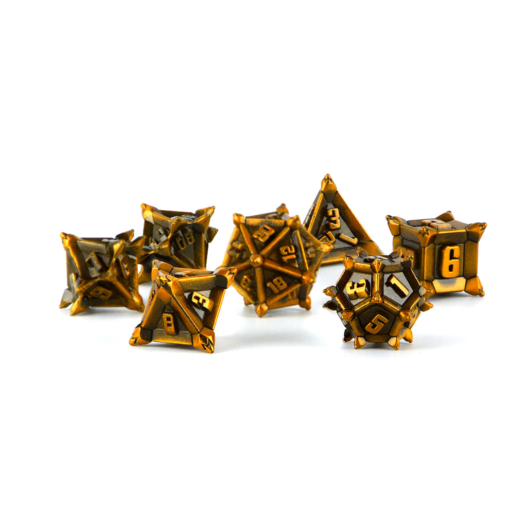 golden pointy pinwheels dnd dice