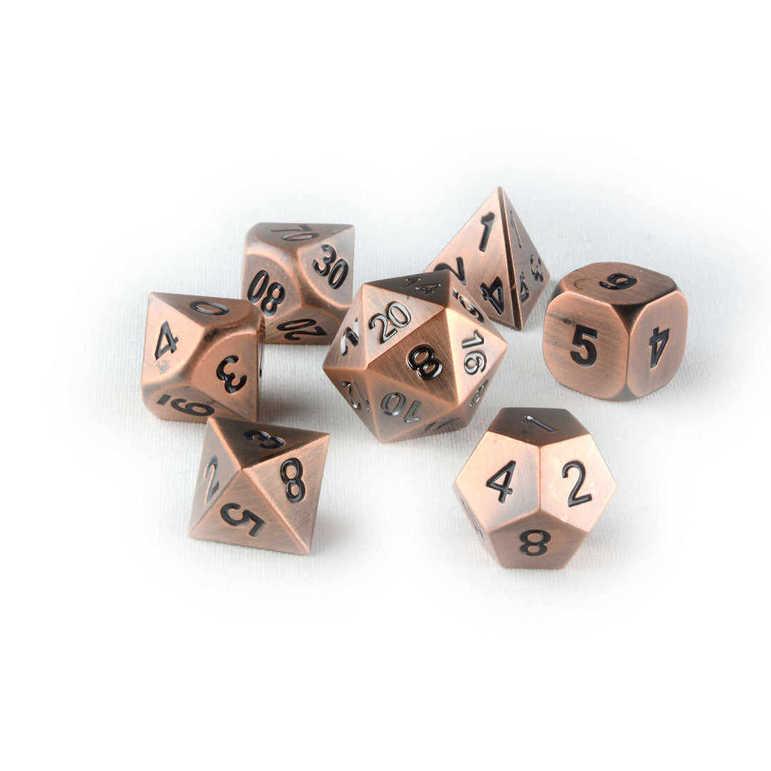 Tarnished Bronze metal dnd dice set