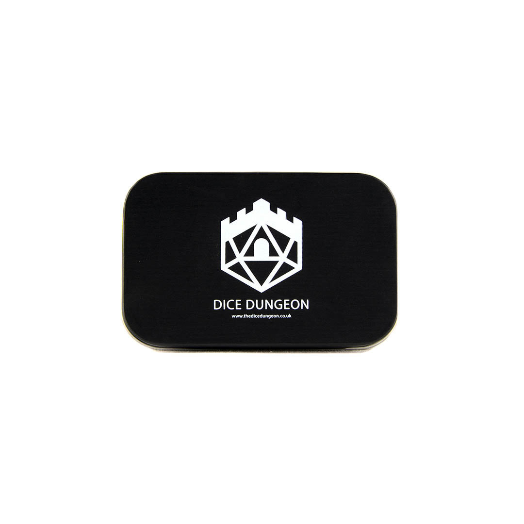 metal dnd dice tin