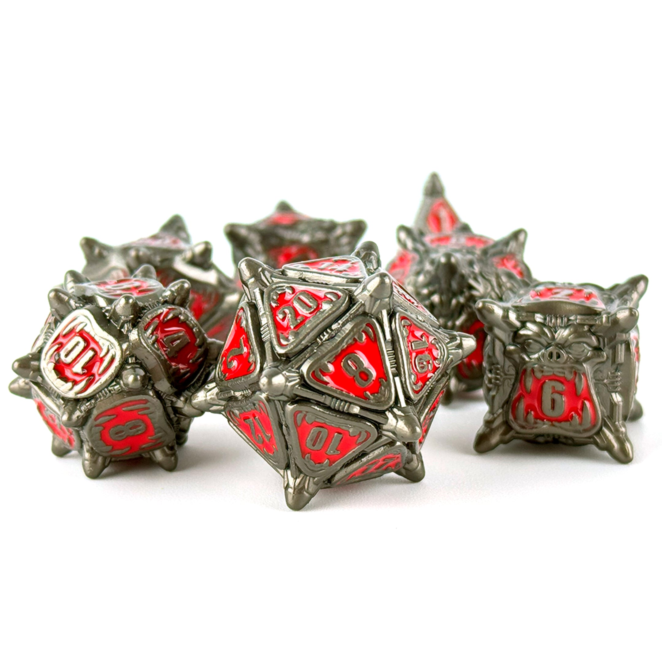 Evil Spirt Oni red dnd dice set