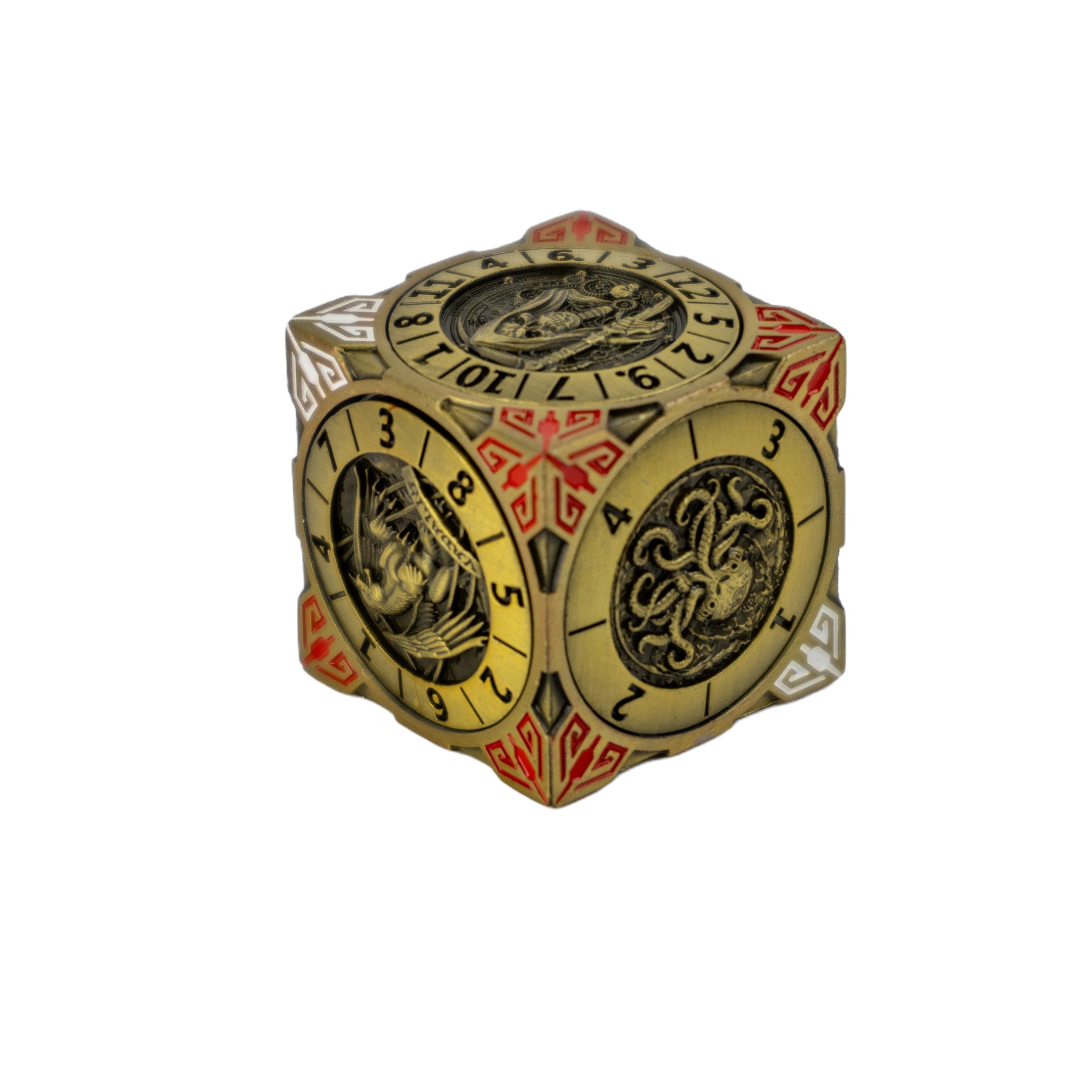 Gold cube dnd dice set fidget spinner