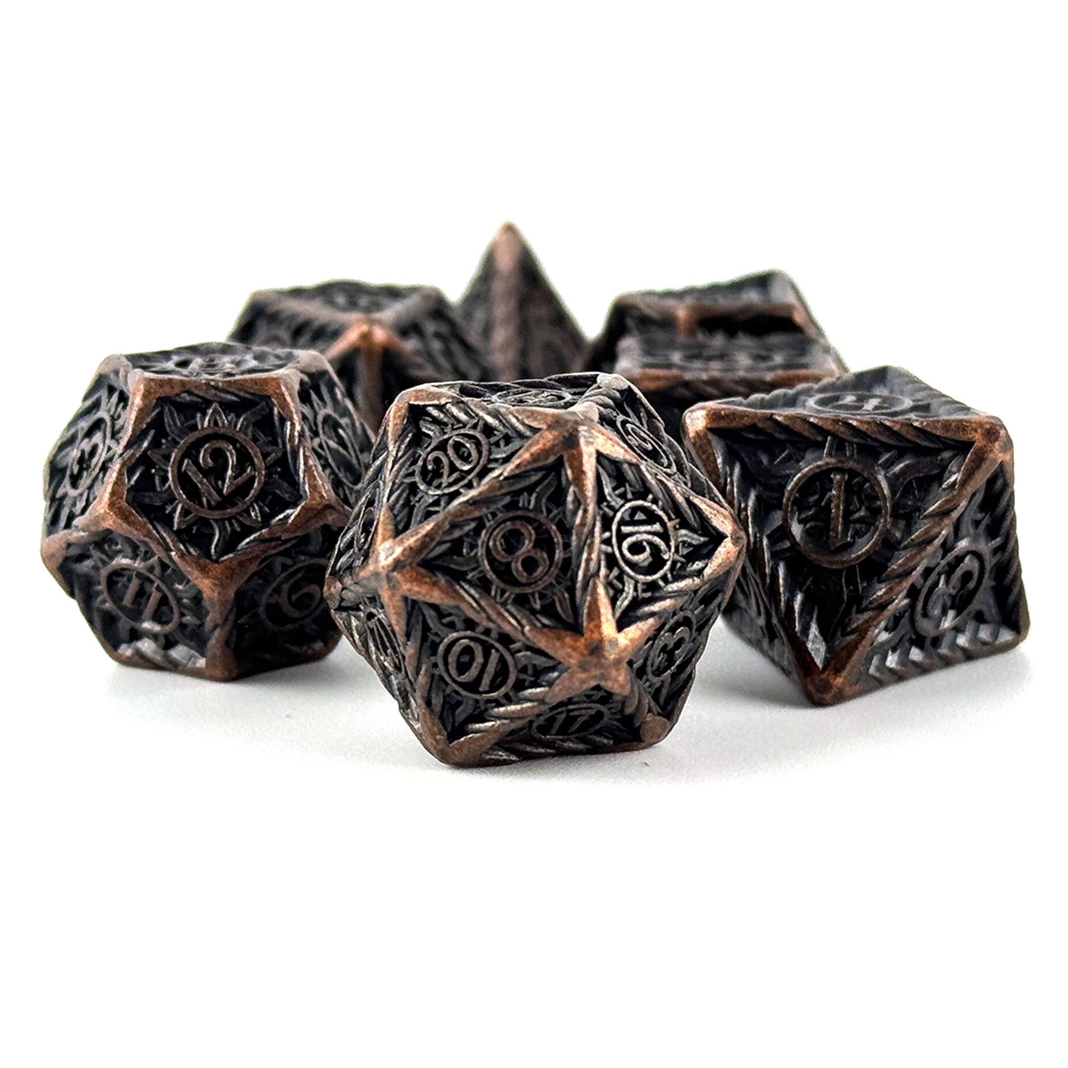 Hollow gear dice, metal dice set, blue dice, pathfinder dice，dungeons and dragons, tabletop games, dice gift d20 d12 d8 d6 buying d4