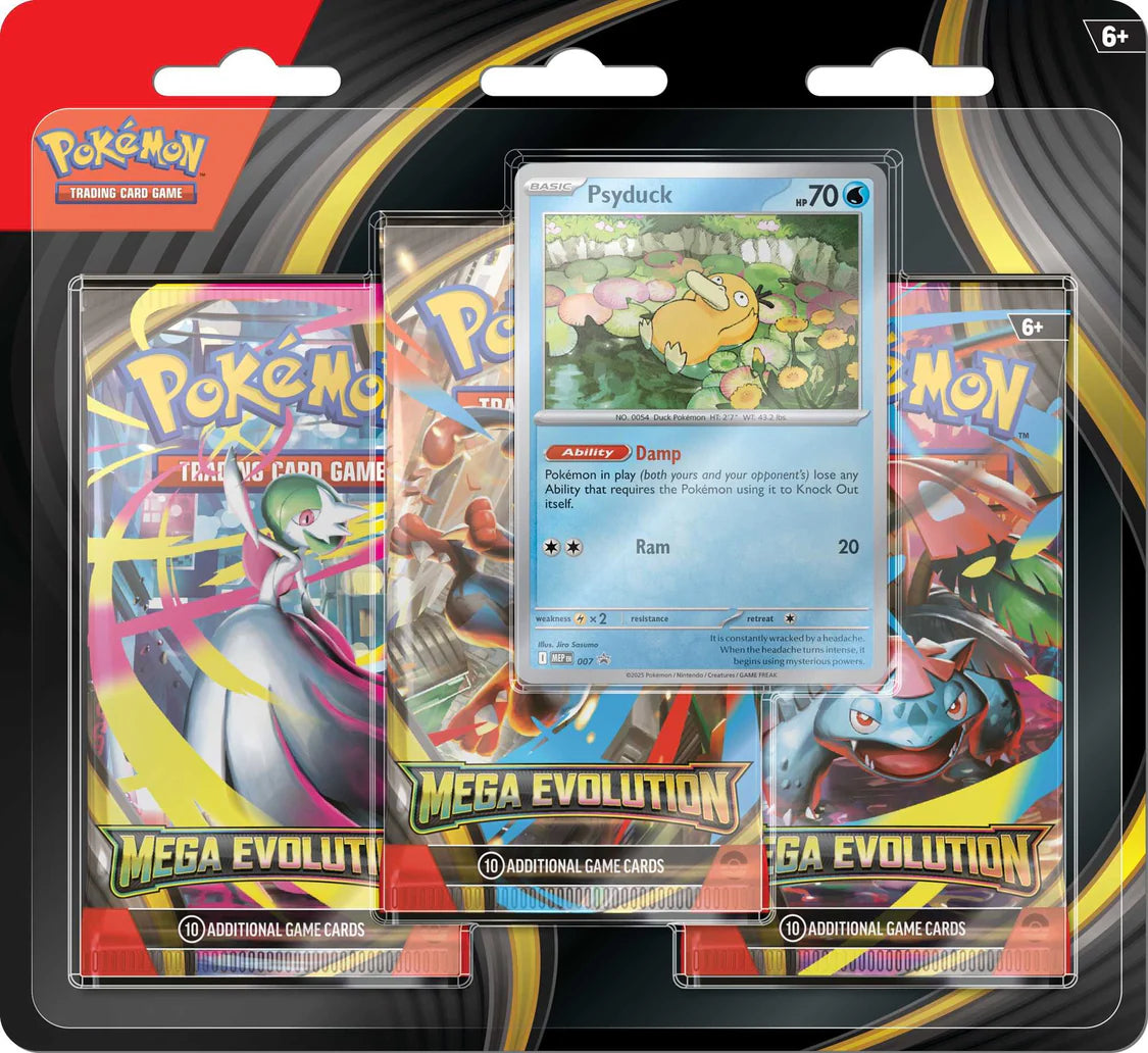 Pokemon Mega Evolution 3 Pack Blister Psyduck Promo