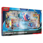 Pokémon Greninja ex & Kingdra ex Special Collection packaging with trading cards.