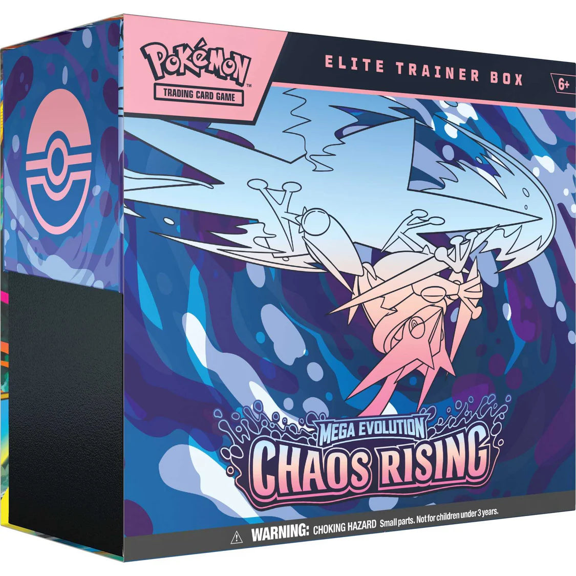 Pokémon Trading Card Game Elite Trainer Box Mega Evolution Chaos Rising on a white background