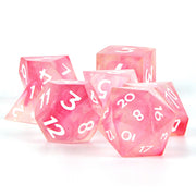 Sweetheart pink resin dnd dice set