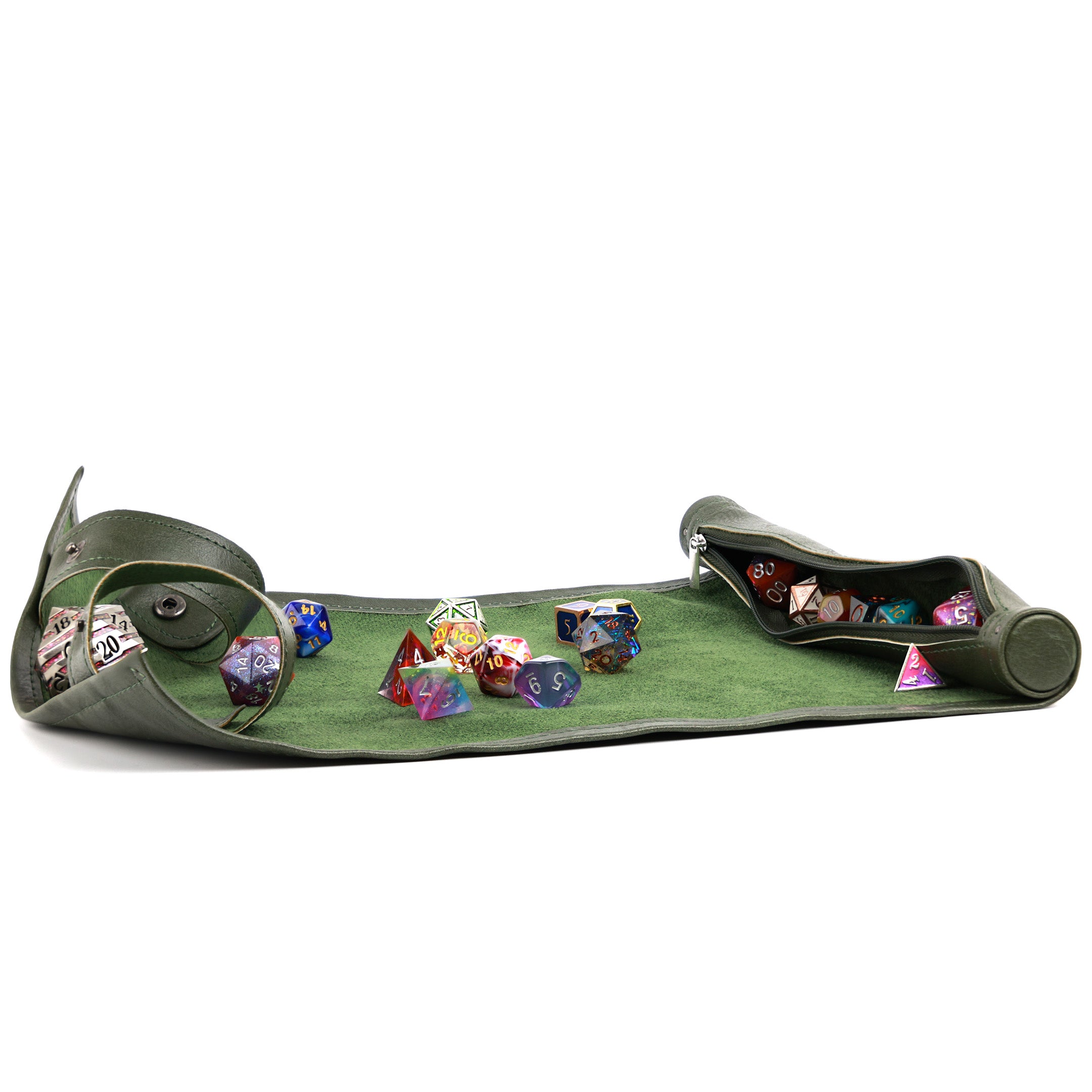 Premium Green Faux Leather Scroll