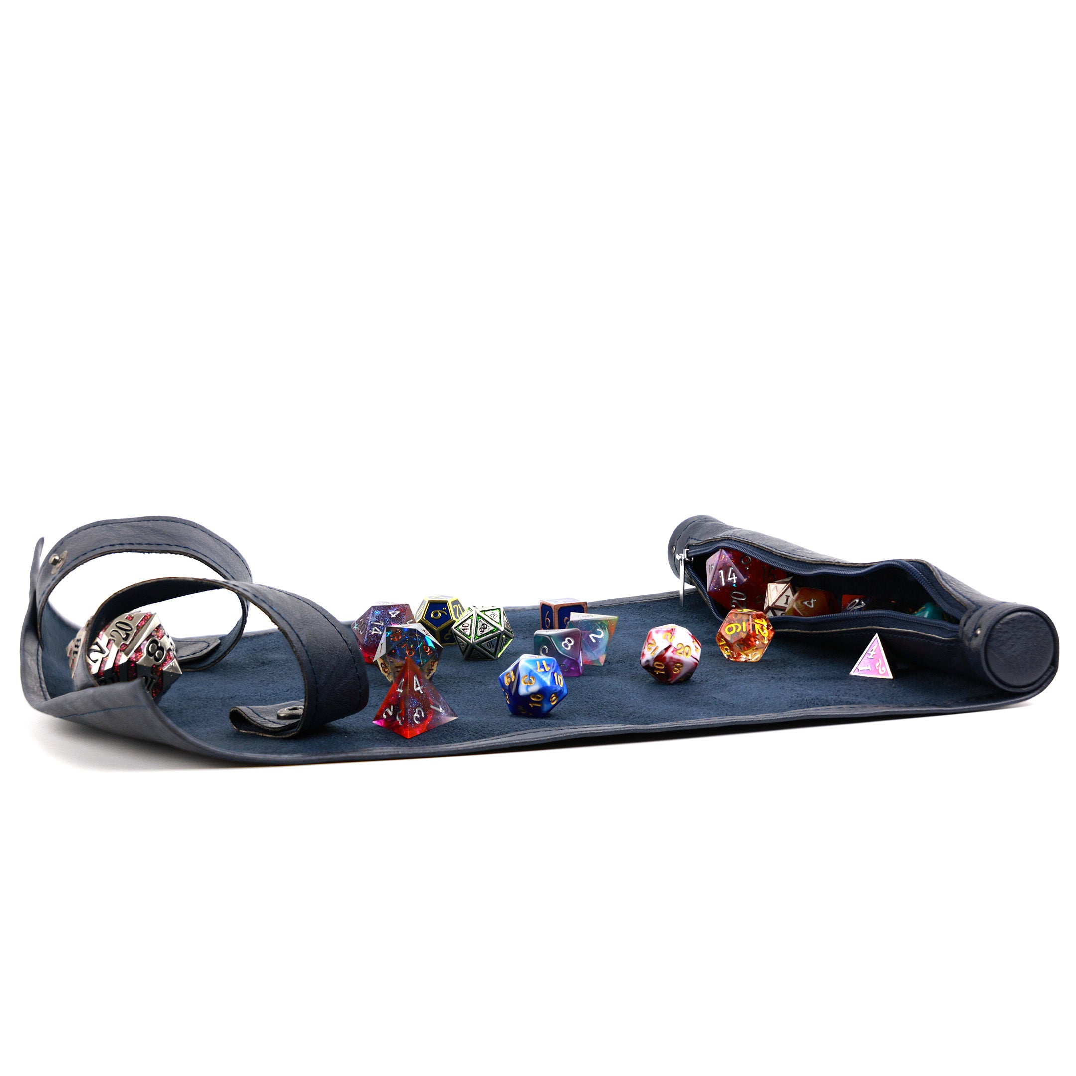 Premium Navy Faux Leather Scroll