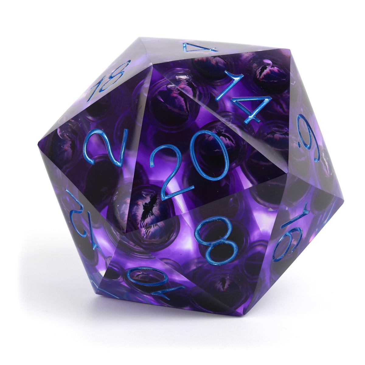 80mm Watcher Purple Liquid Core dnd dice 