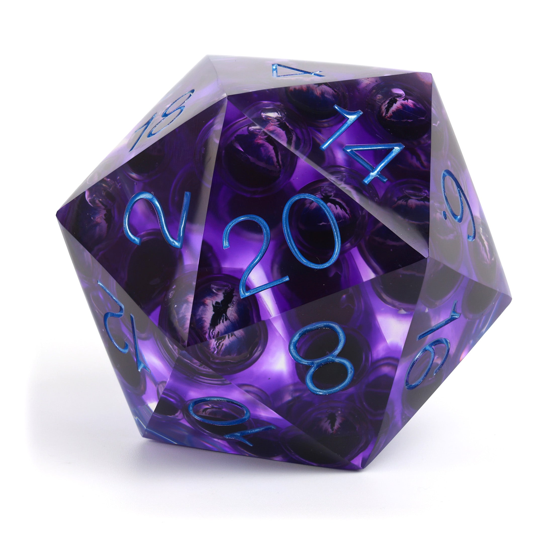 80mm Watcher Purple Liquid Core dnd dice 