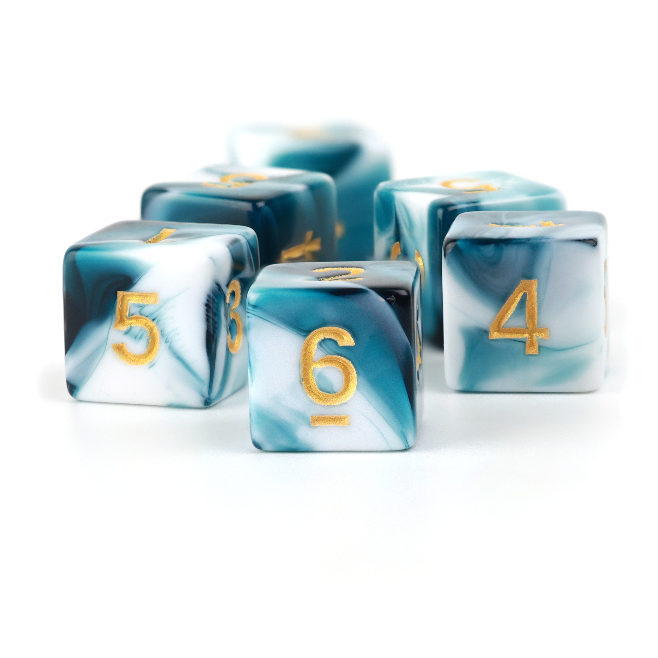 Sea Salt swirl D6 dice set