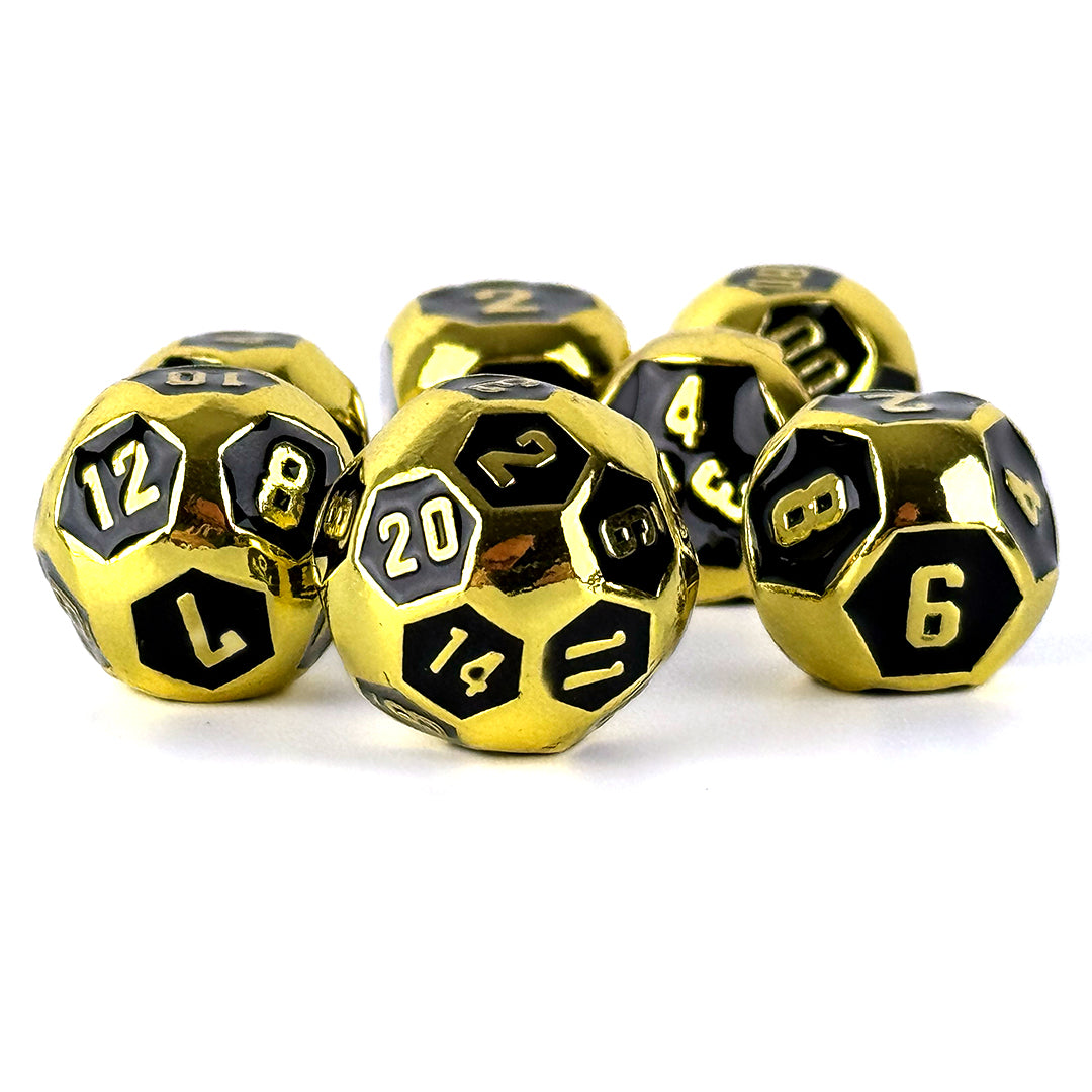 Gilded Sphere: Black dnd dice set