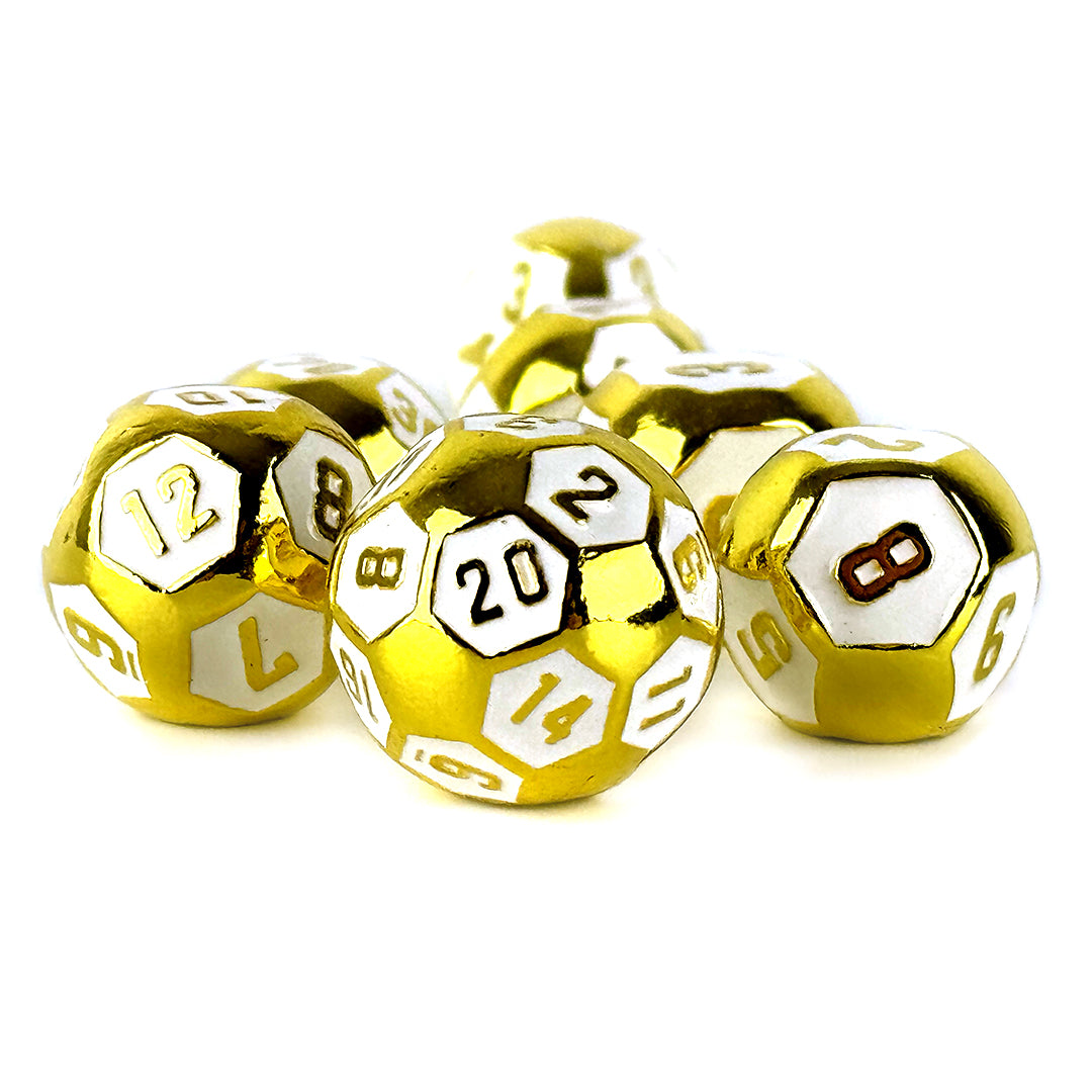 Gilded Sphere Gold & White dnd dice set