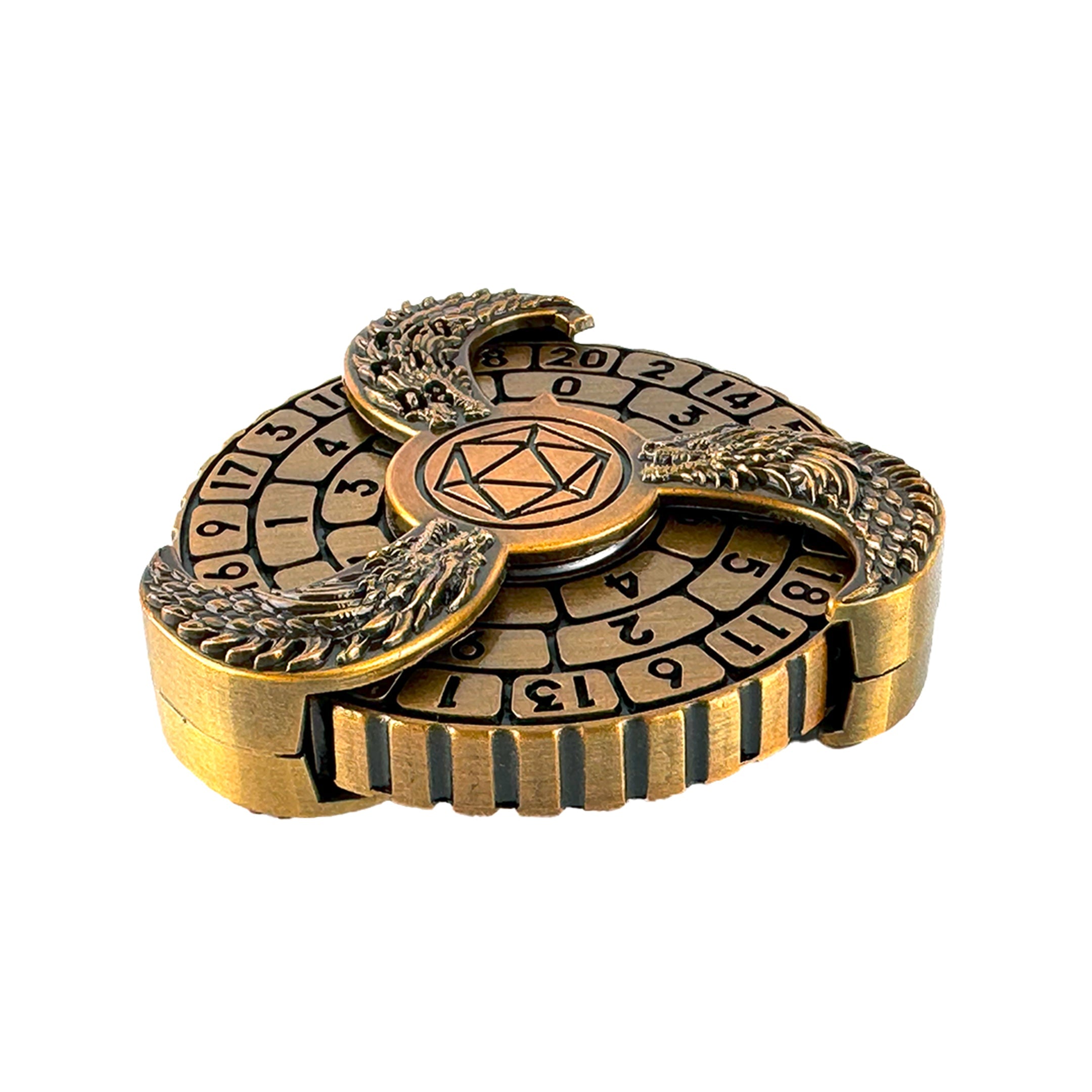 Gold Metal Fidget Spinner Dice D20 D10 D8 view 2