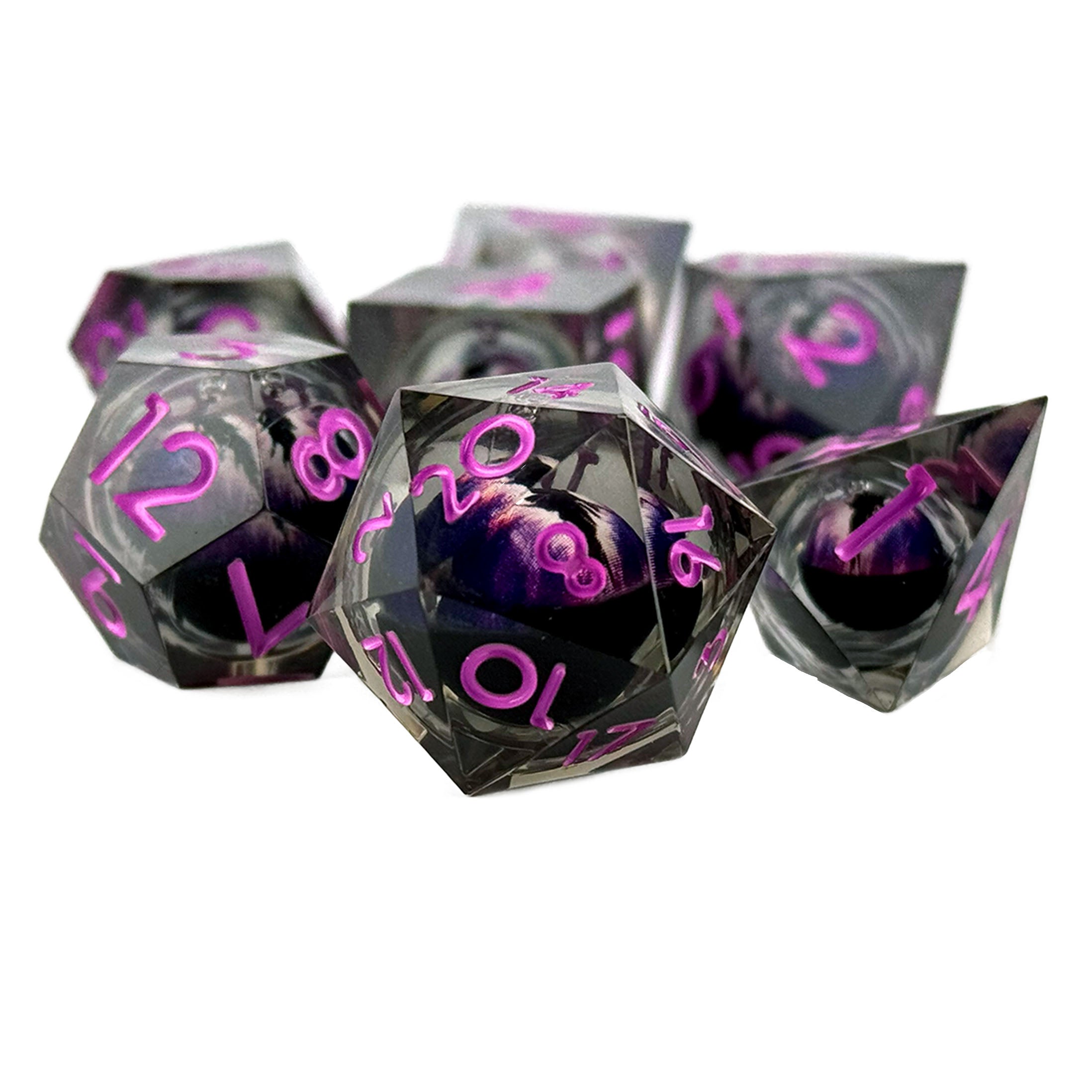 The Watcher Incanting Indigo dnd dice set