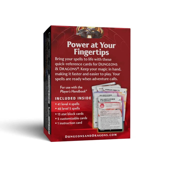 Dungeons & Dragons power cards packaging with text on a white background