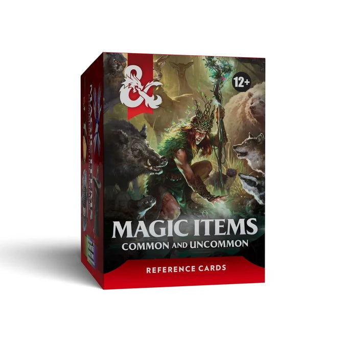 Dungeons & Dragons 'Magic Items Common and Uncommon' with fantasy artwork on a white background