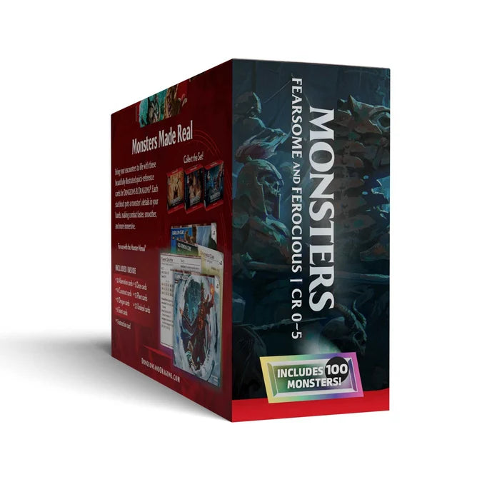 Monster-themed product packaging with text on a white background