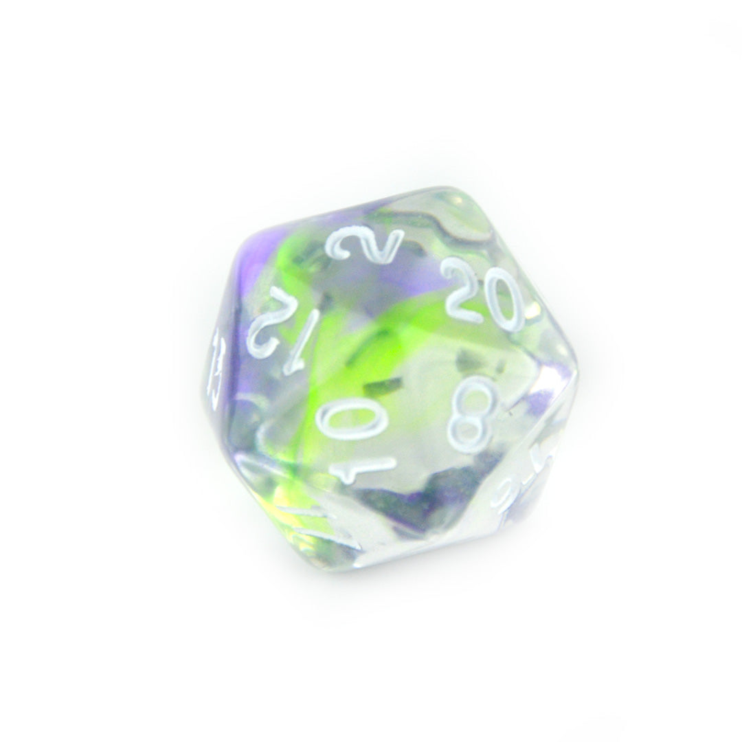 Witching Hour purple and green d20