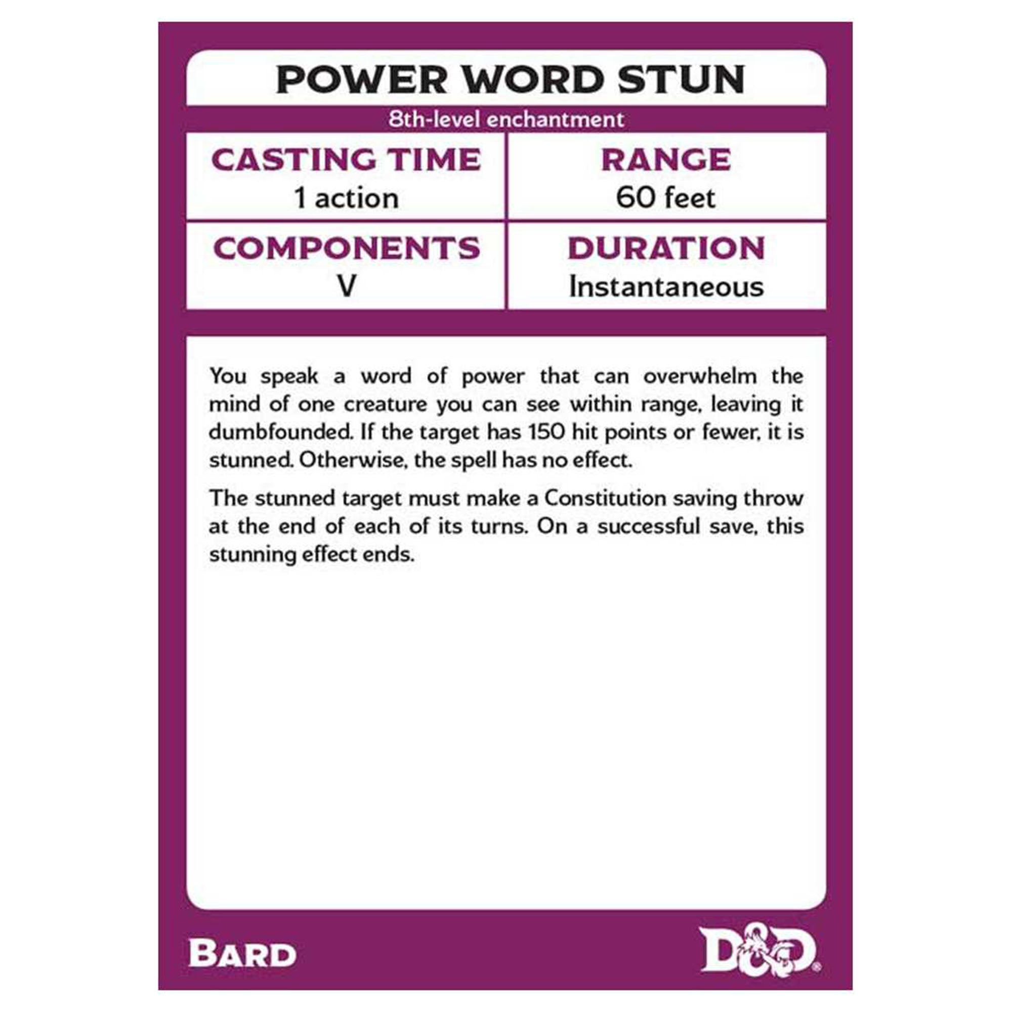 dnd bard spellbook card example