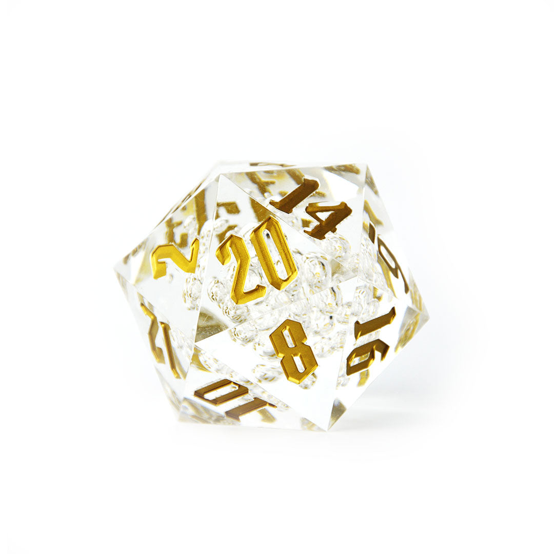 55mm D20 with gold text and bubbles inside