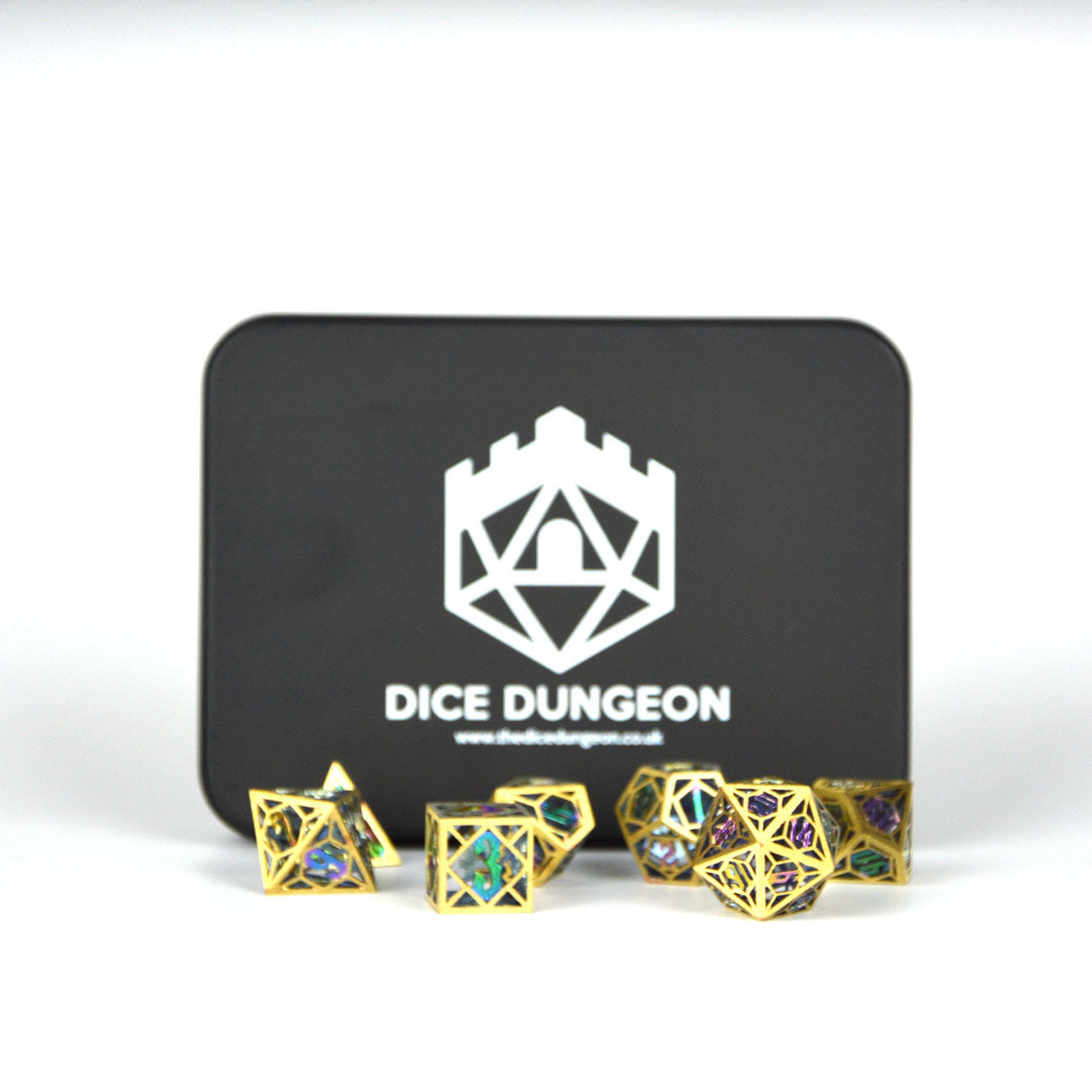 Cage of Chaos dnd dice with tin