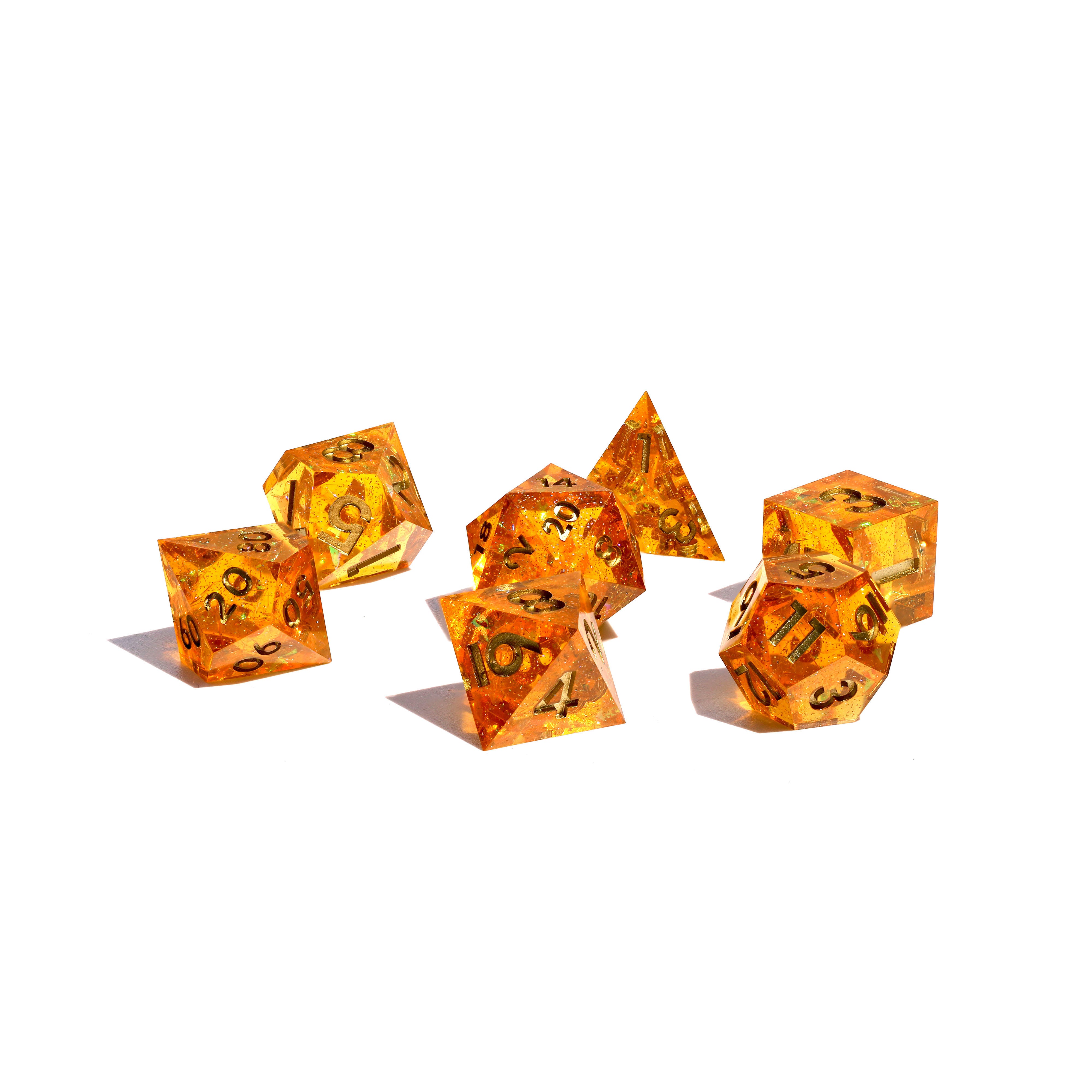 yellow sharp edge dnd dice set
