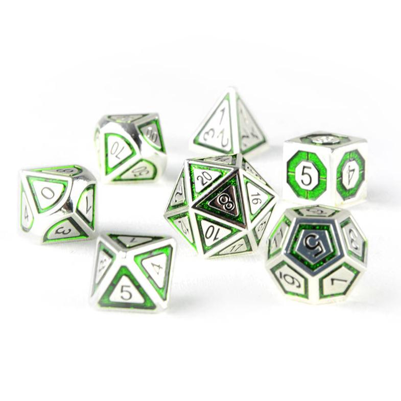 Gaius the Green metal dnd dice set