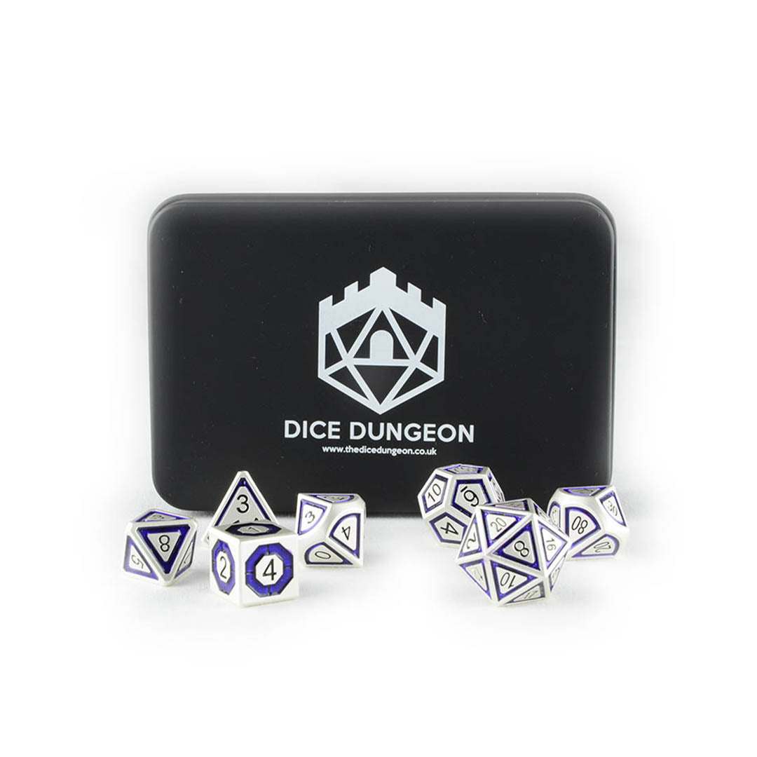 Nox the shade purplee metal dnd dice with tin