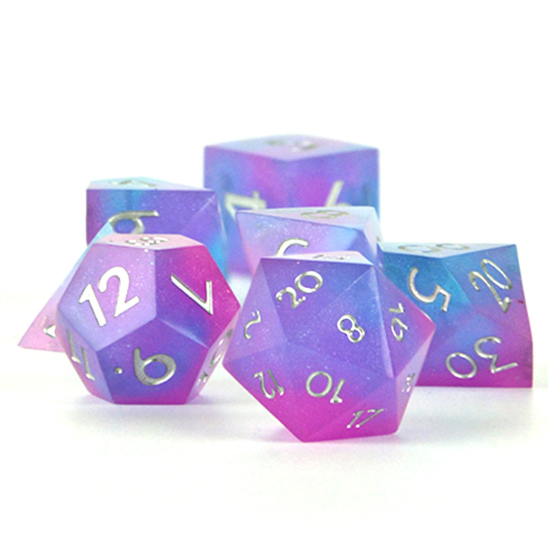 Destiny's Dream Purple and Bue resin dnd dice set