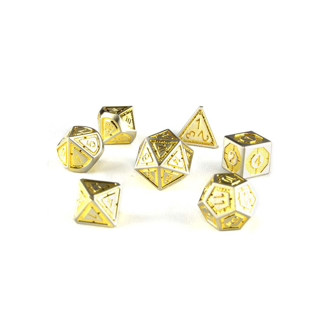 golden metal dnd dice set