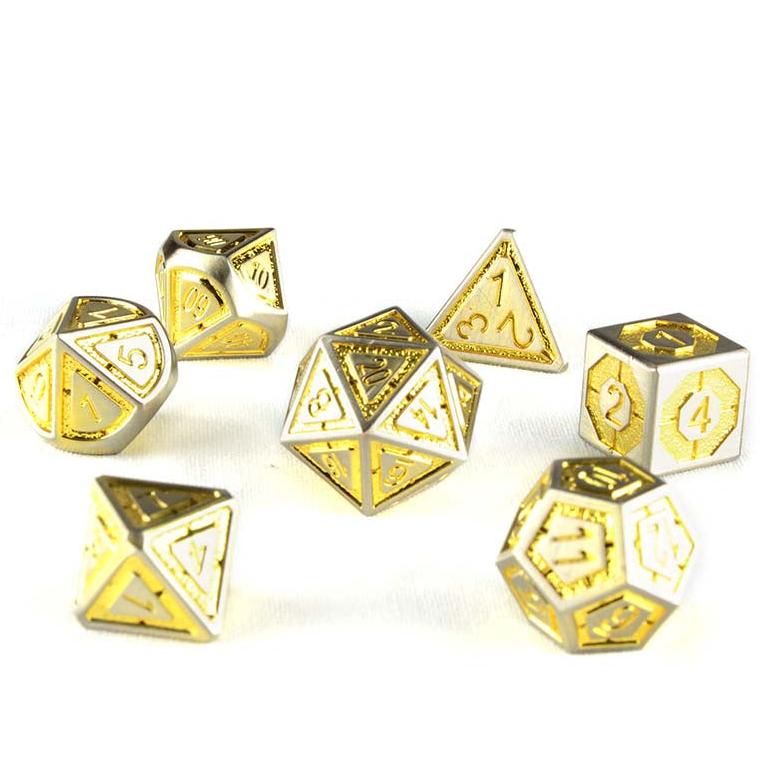 golden metal dnd dice set