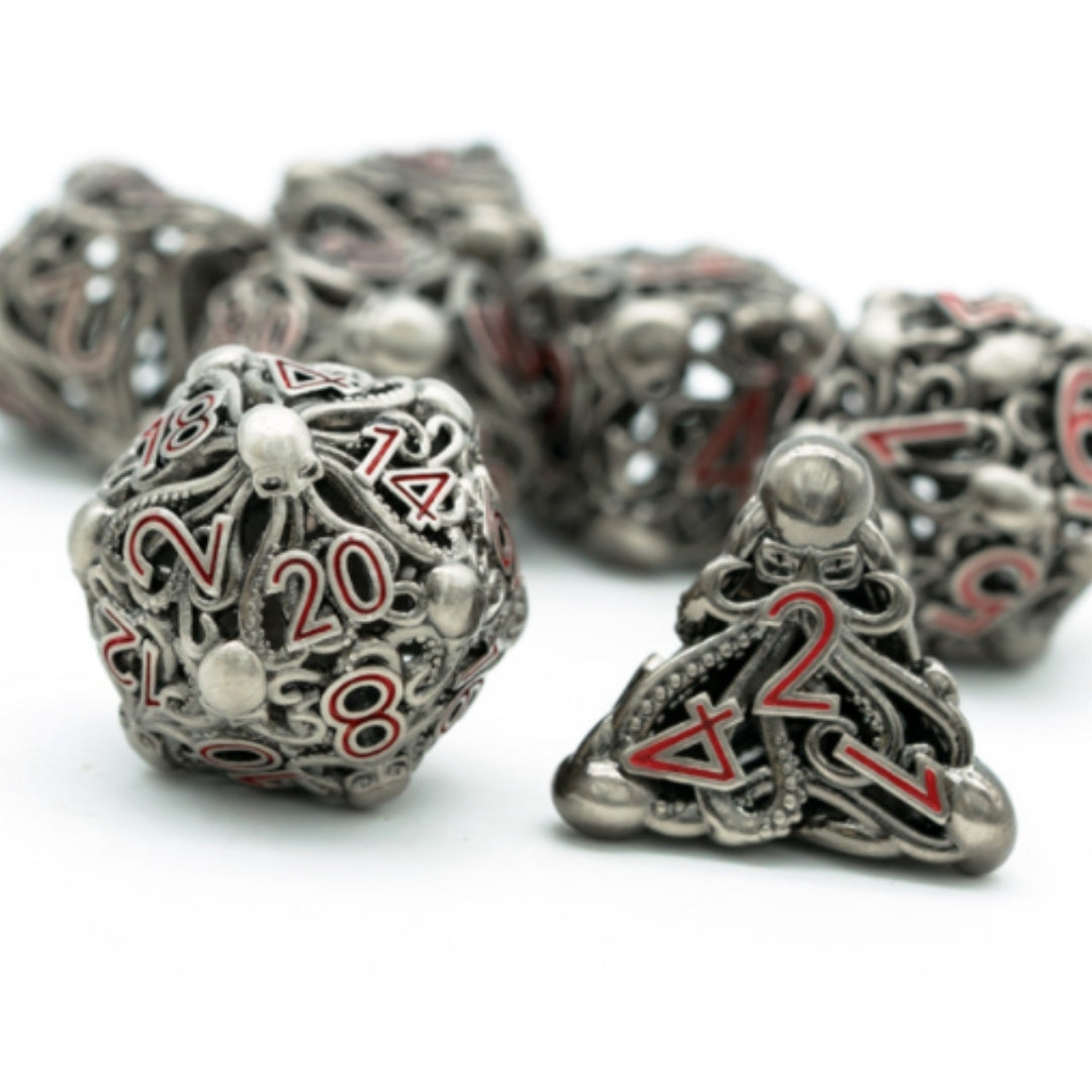 Dice Of The Ancient One: Silver dnd dice